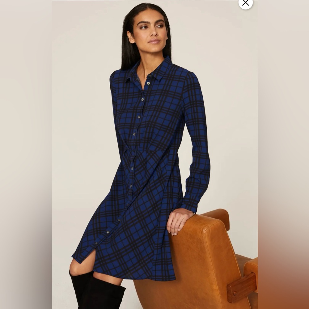 Thakoon Blue Plaid Shirtdress size 4
